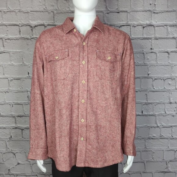 Tommy Bahama Utili-Twill Flannel Button Down Shirt, Men's XL - Picture 2 of 10